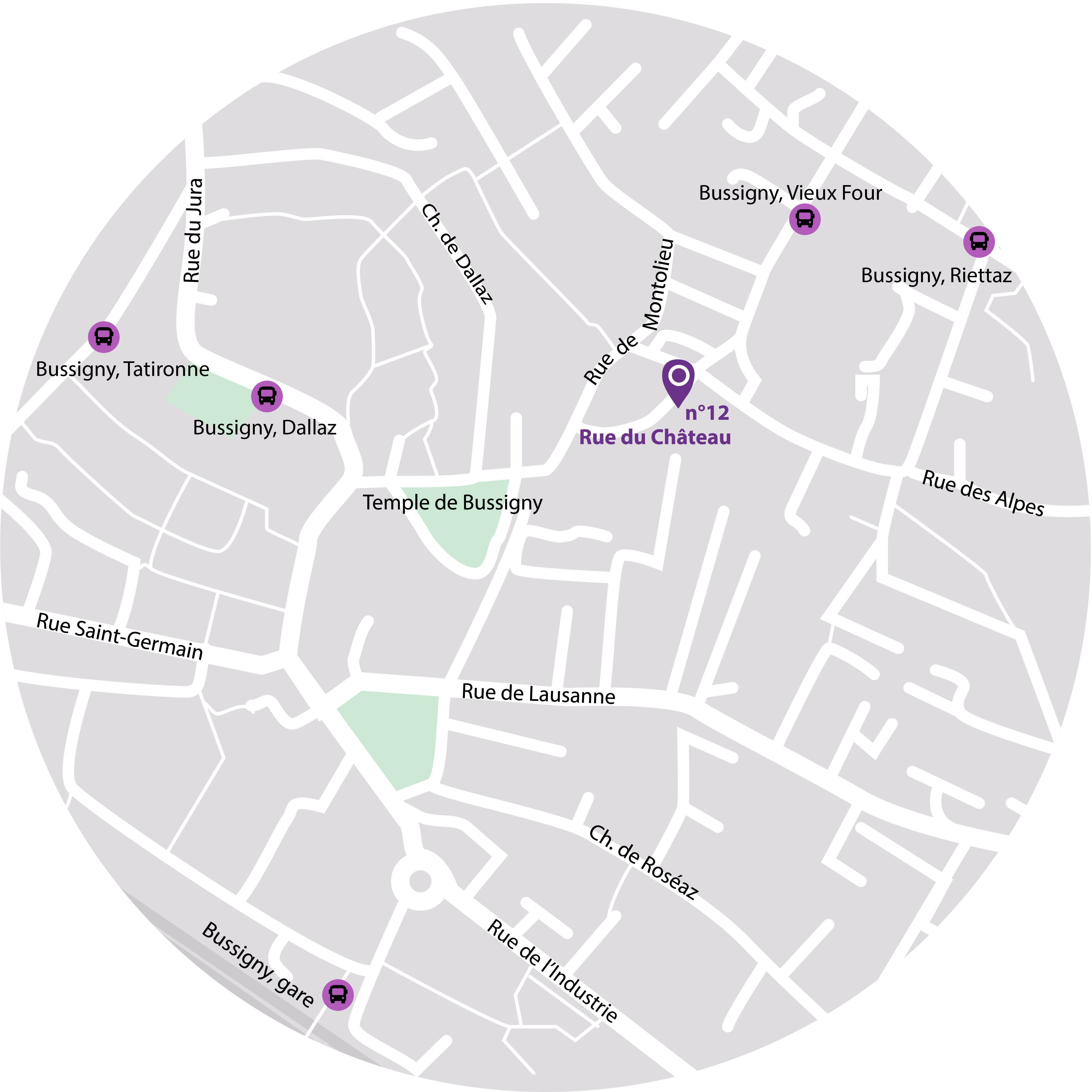 Carte du quartier Rue du Château Bussigny